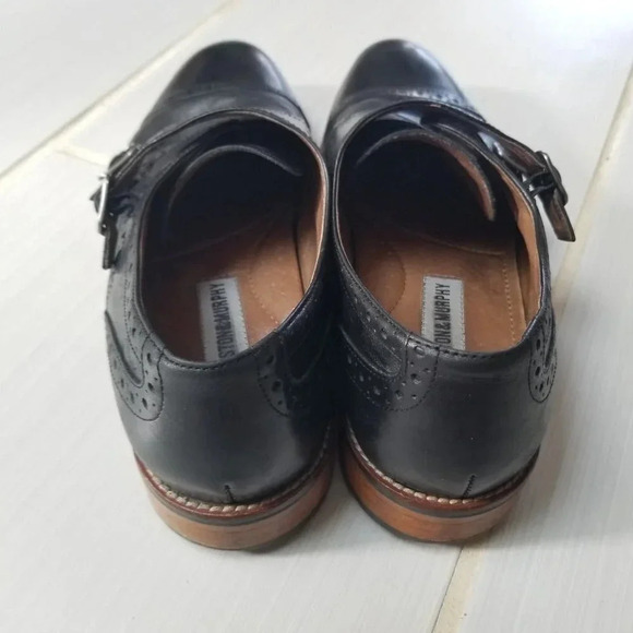 Johnston & Murphy Conard Double  Monk Strap Black Oxford Dress Shoes 10.5 - Picture 9 of 16